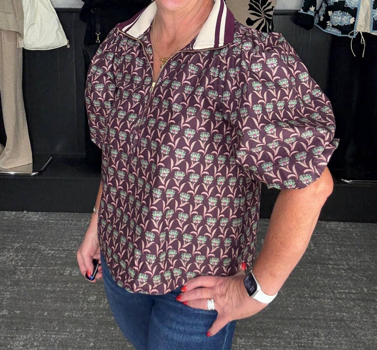 Entro - Floral Puff Sleeve Top