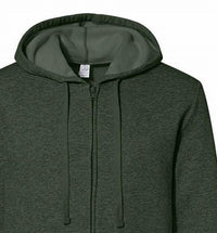 ALTERNATIVE Unisex Cozy Fleece Zip Hoodie in green - women's top - detail view