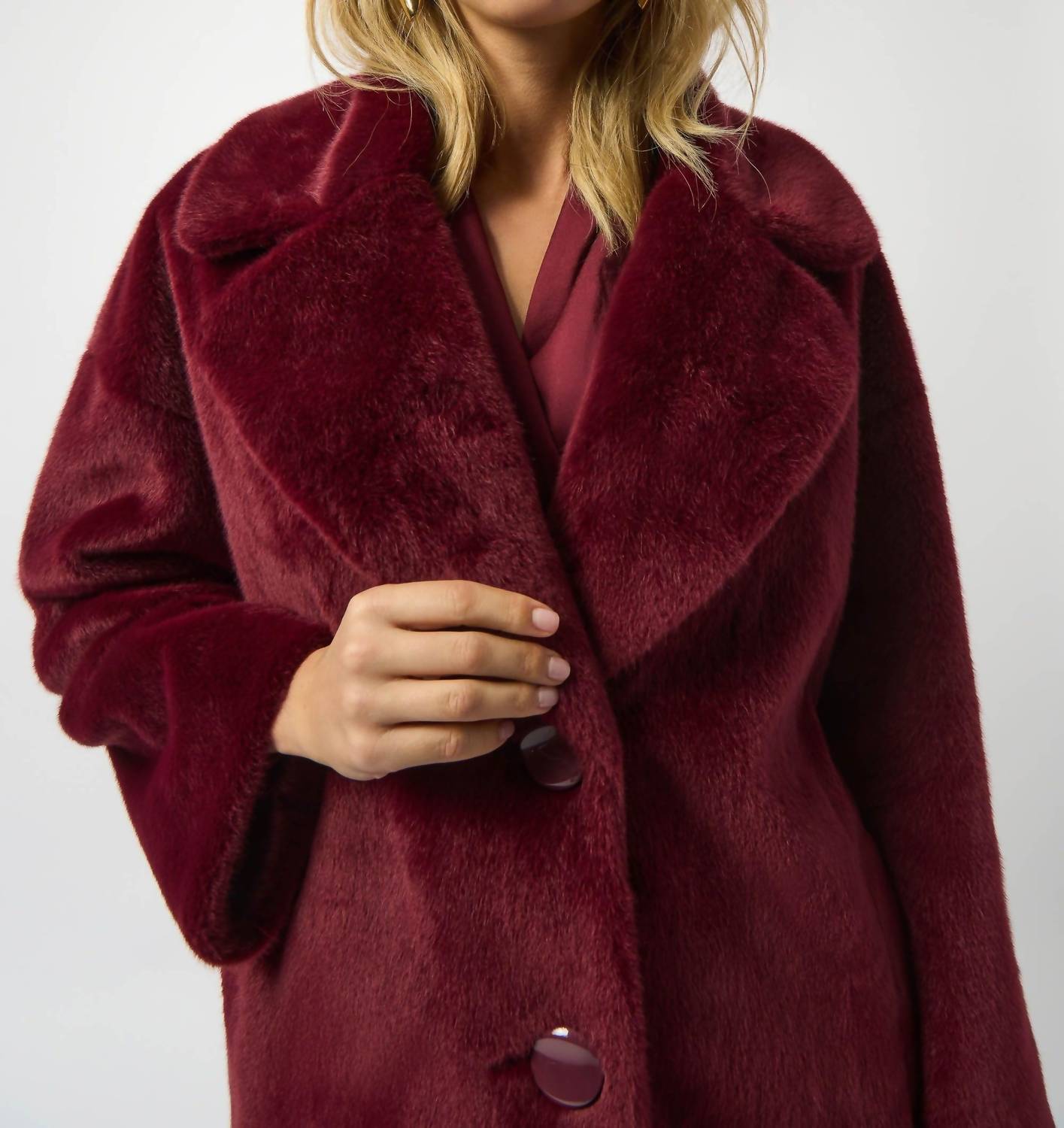Joseph Ribkoff - Faux Fur Straight Coat