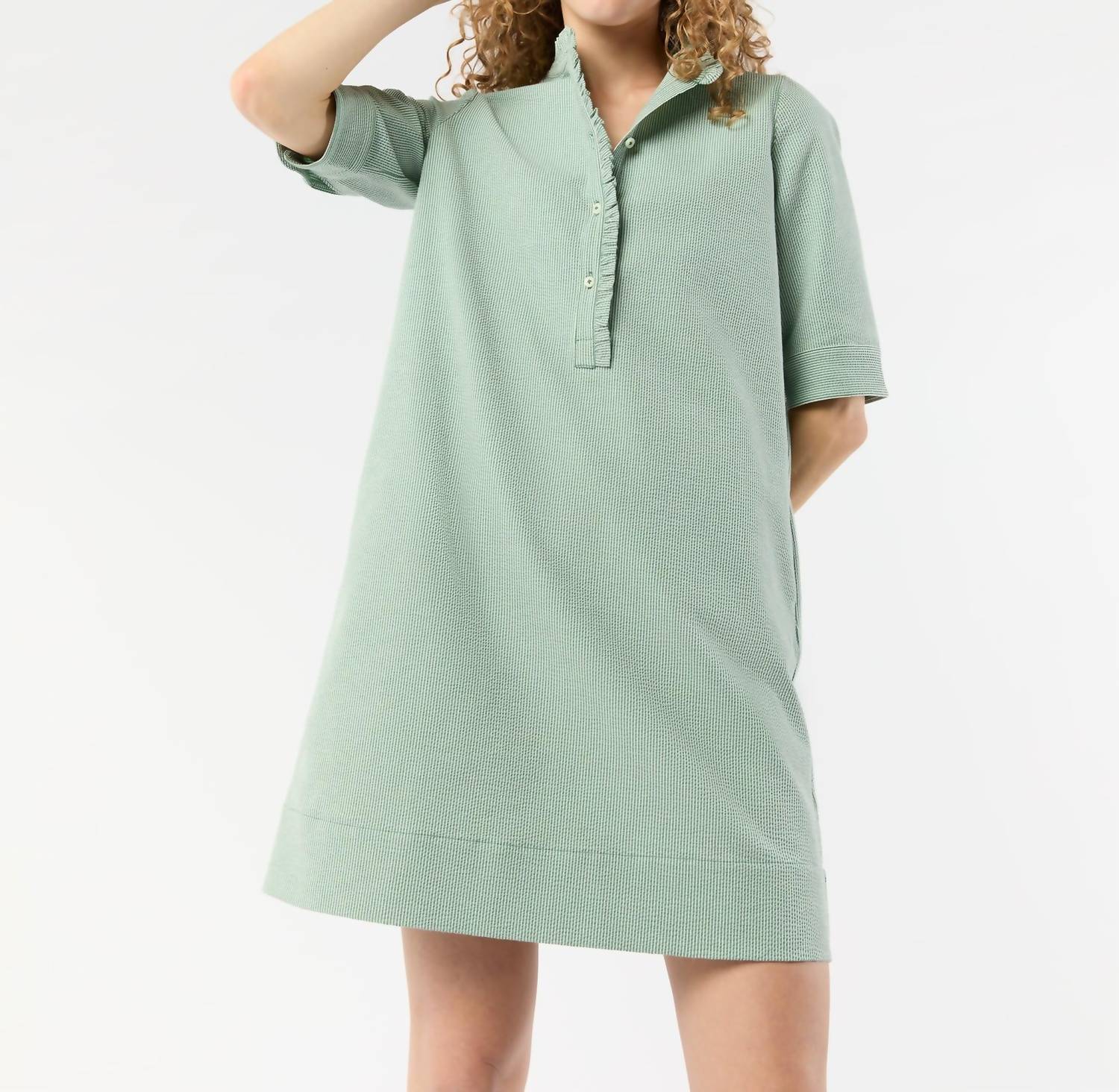 Ann Mashburn - Elbow Sleeve Frill Dress