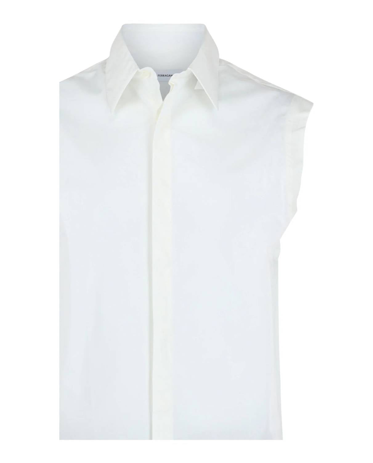 Salvatore Ferragamo - Men's Raw Cut Sleeveless Tuxedo Shirt