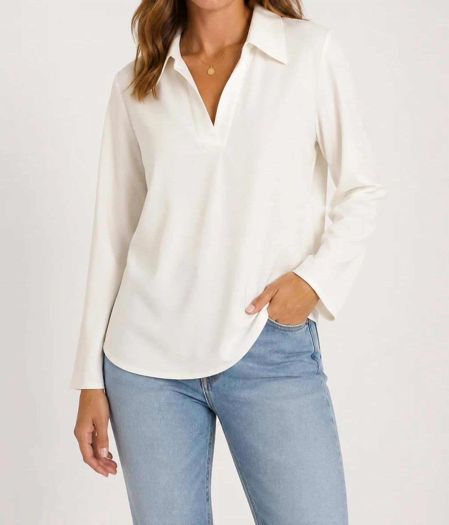 Isle Apparel - Chic After Dark Collared Tunic Top