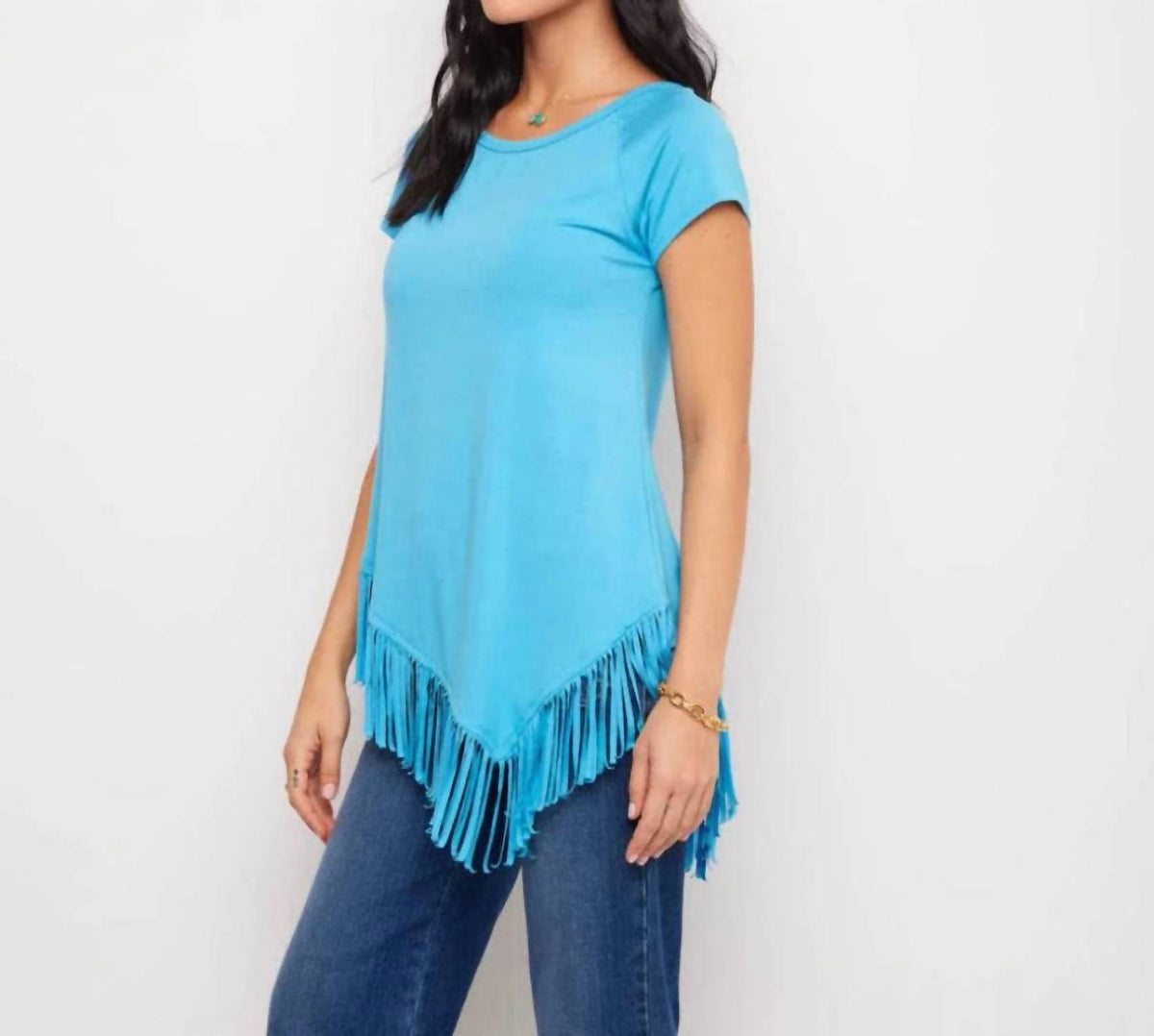 Karen Kane - Angled Fringe Top