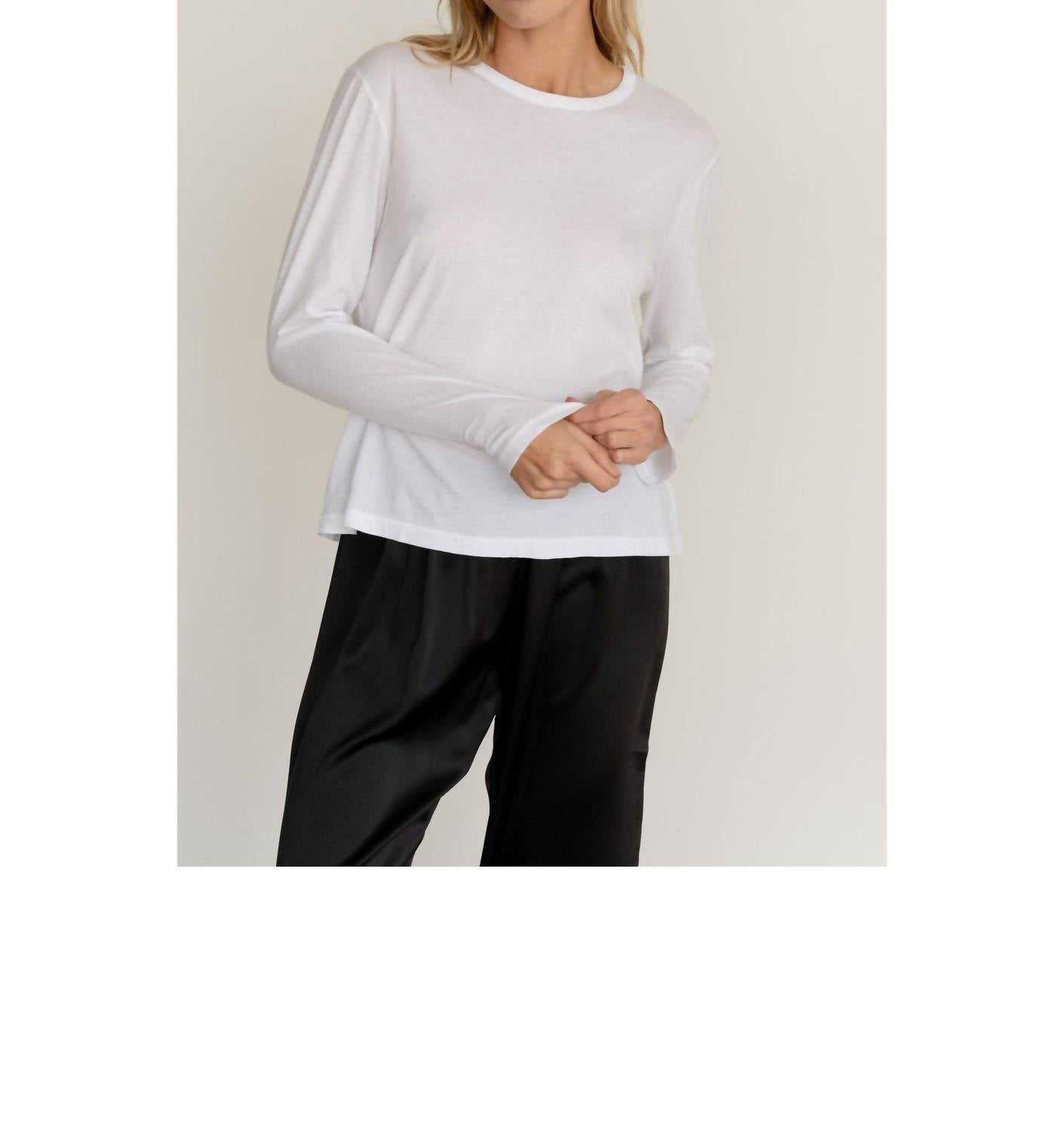 DONNI. Jersey Long Sleeve Tee in powder - women's long sleeve top