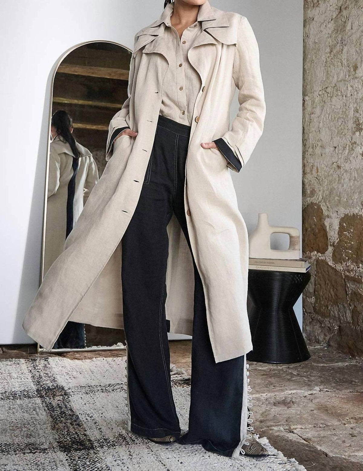 Eadie Lifestyle - Women's Linen Trench Coat