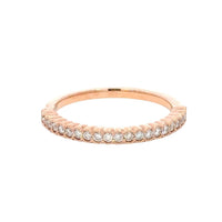 Aamiaa - 0.25 Carat Natural Diamond Half Eternity Band Ring - Size 6.5
