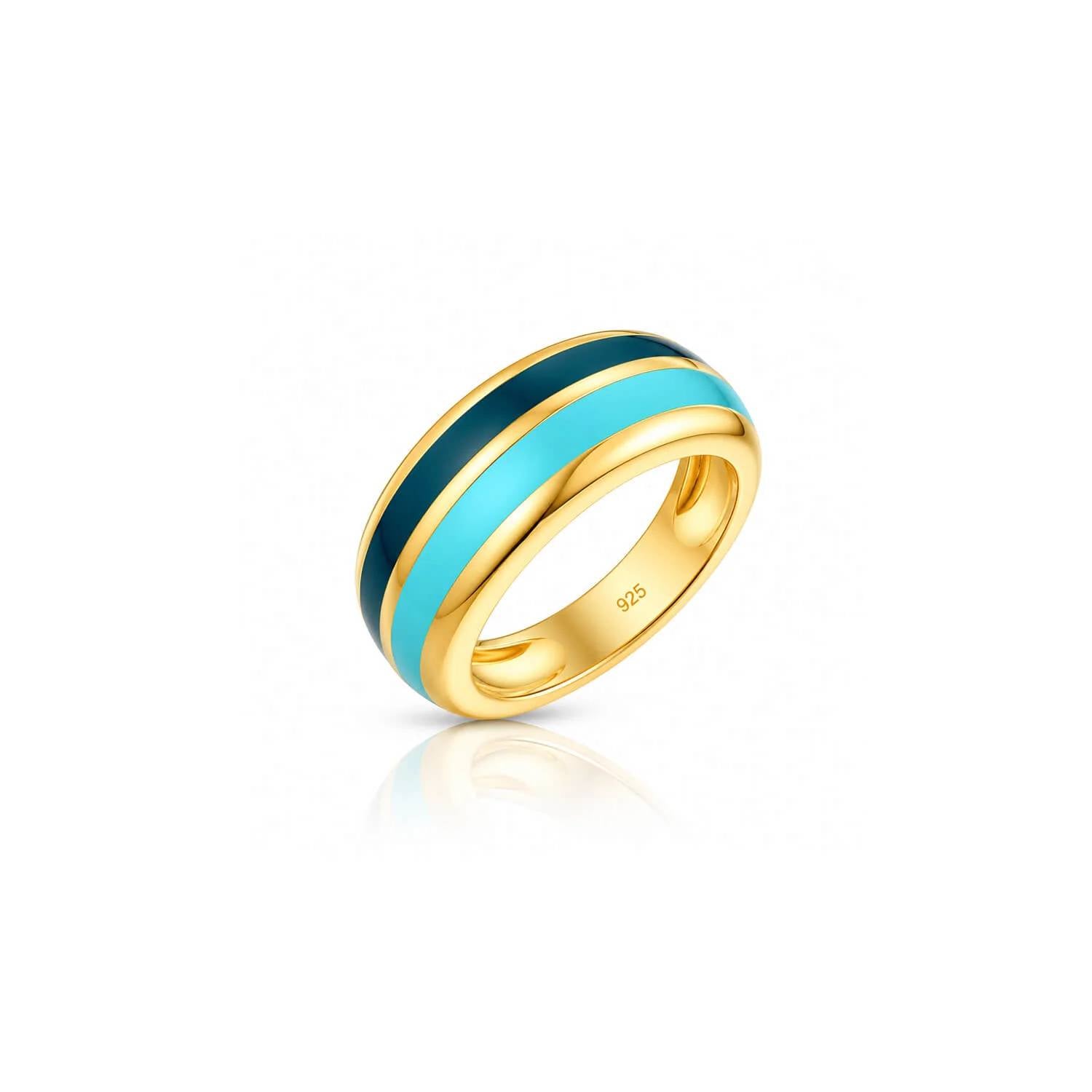 Gold & Honey - Women's Stripe Enamel Ring
