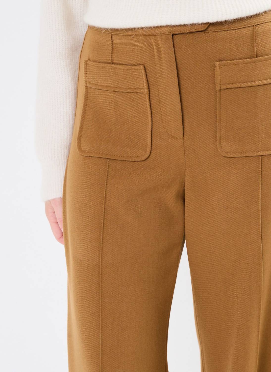 Suncoo Jerry Crop Trouser With Center Seams in camel - women's pants - alternate view