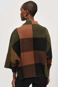 Joseph Ribkoff - Plaid Jacquard Sweater Knit Top