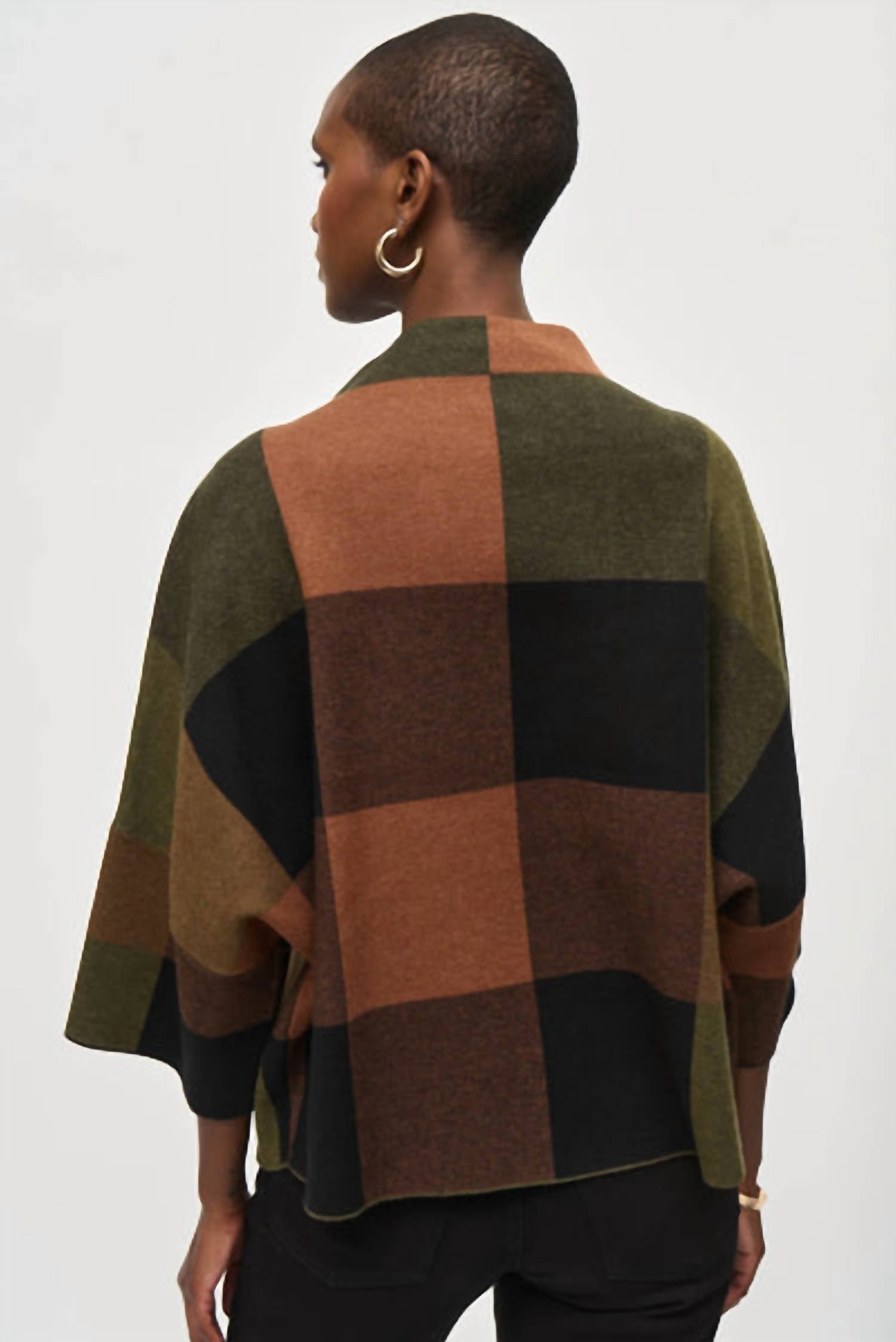 Joseph Ribkoff - Plaid Jacquard Sweater Knit Top