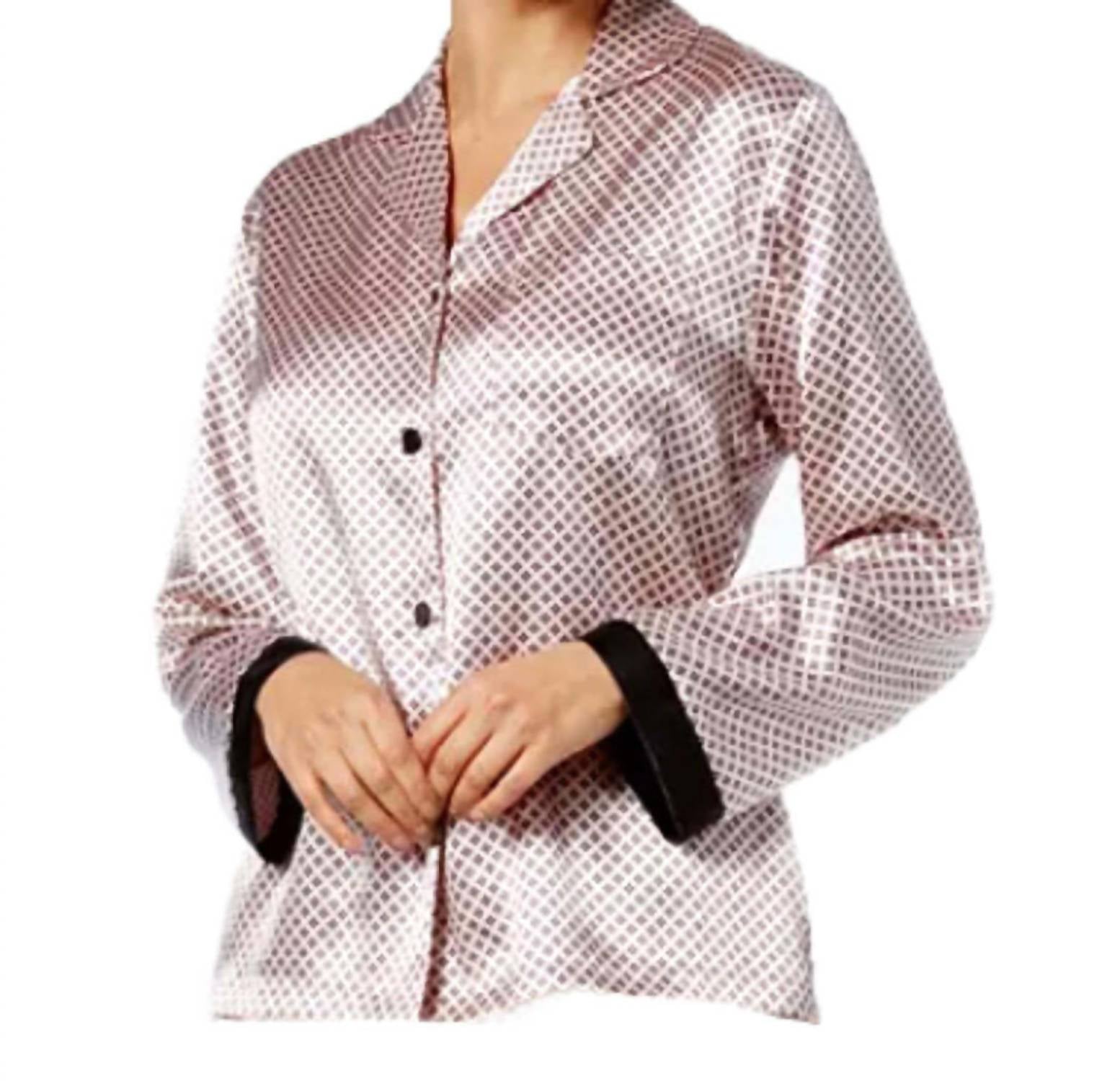 Linea Donatella - Satin Notch Collar Pajama Top