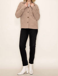 STACCATO Corduroy Fleece Lined Shacket in taupe - women's jacket - view 6