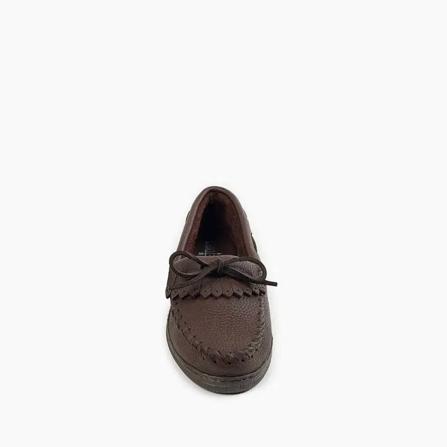 MINNETONKA Women's Moosehide Kilty Loafers in chocolate - women's flats - view 4