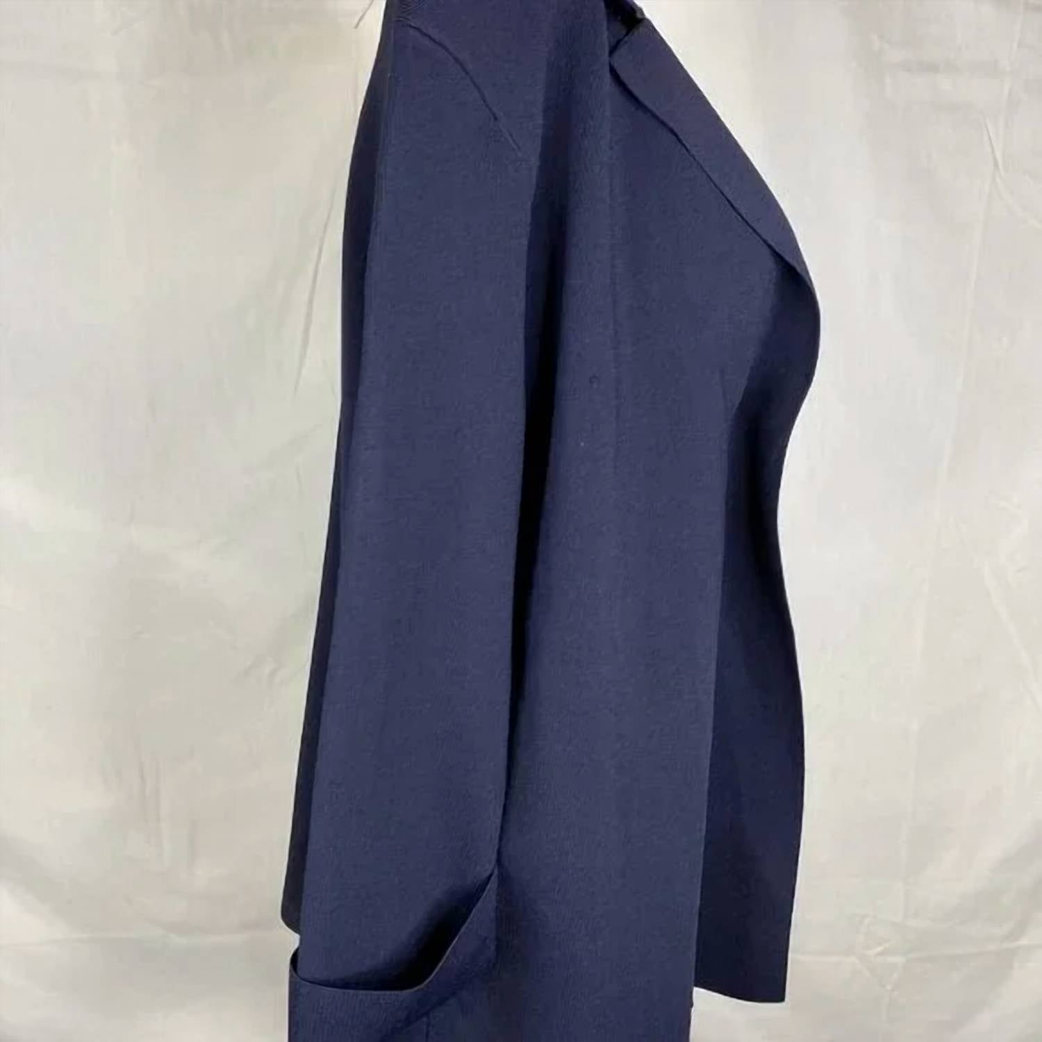 M.M.LAFLEUR Women’s Open Front Blazer in blue - women's jacket - detail view