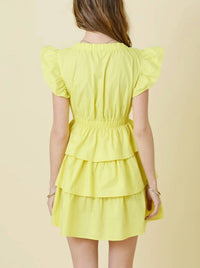 Day + Moon - V-neck Ruffle Tiered Dress