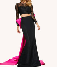Sherri Hill - Two Piece Dress With Oversized Bow In The Back