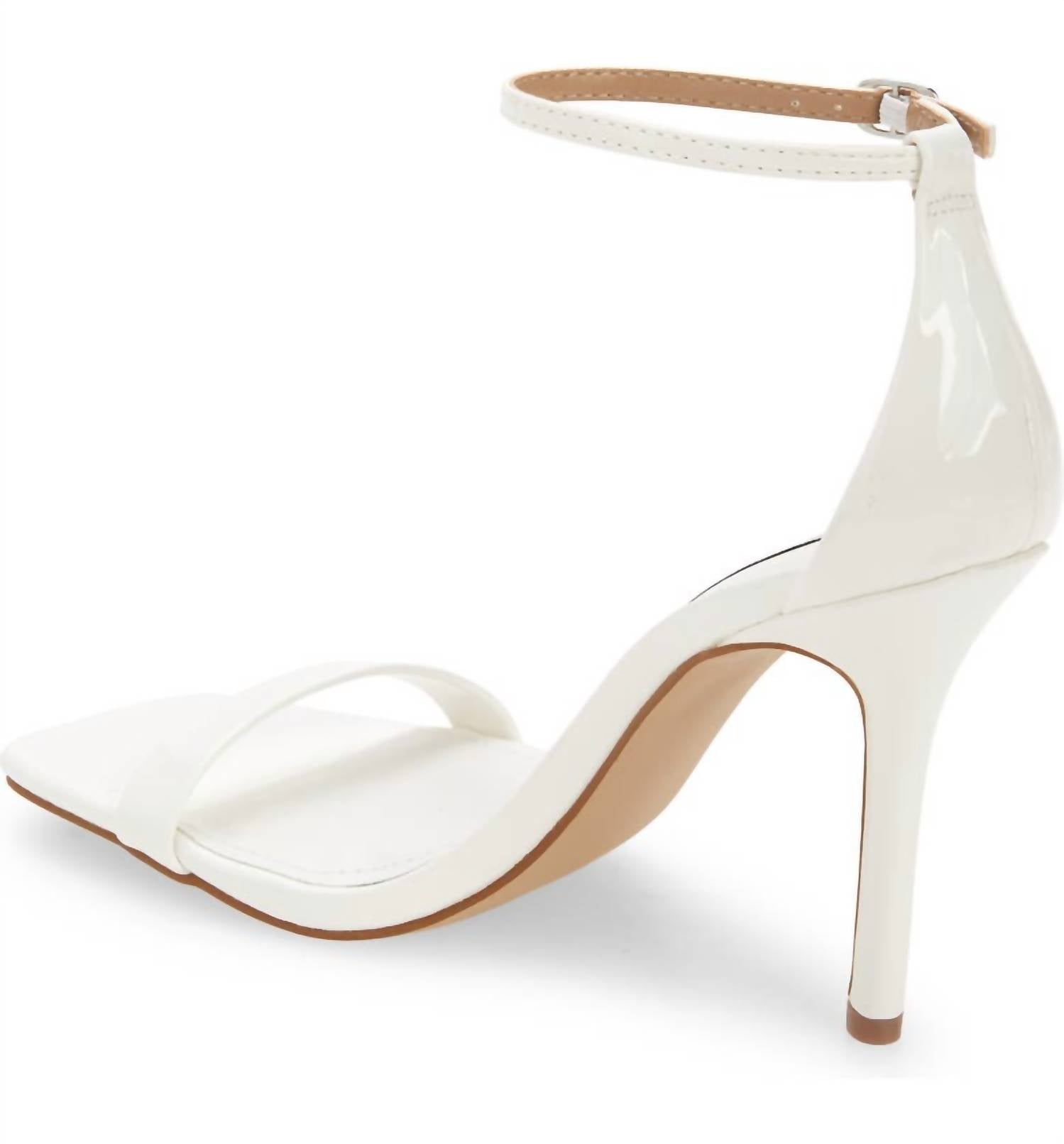 STEVE MADDEN Women's Shaye Ankle Strap Sandal in white patent - women's sandal - view 5