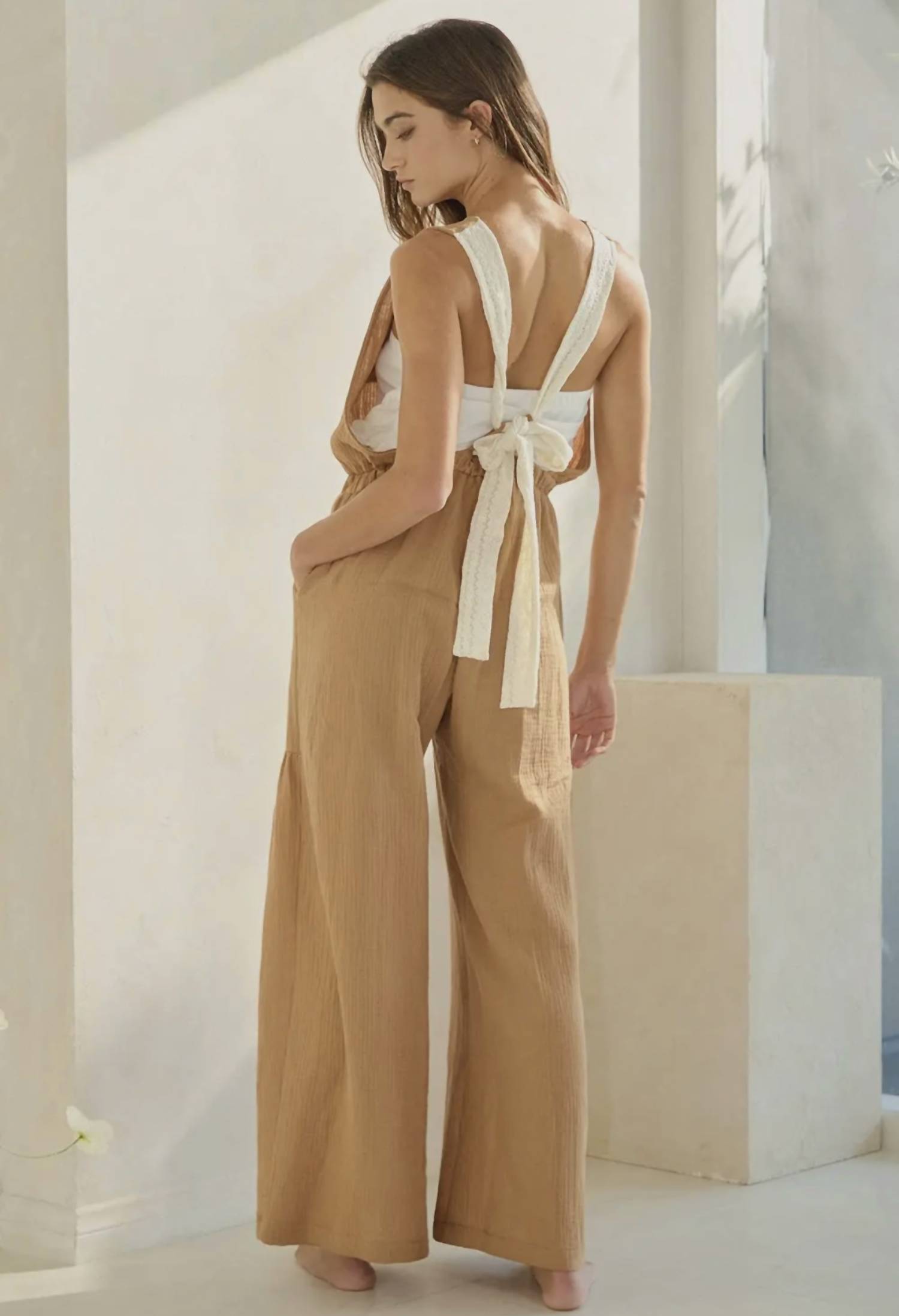 Bucketlist - Adjustable Back Bow Jumpsuit