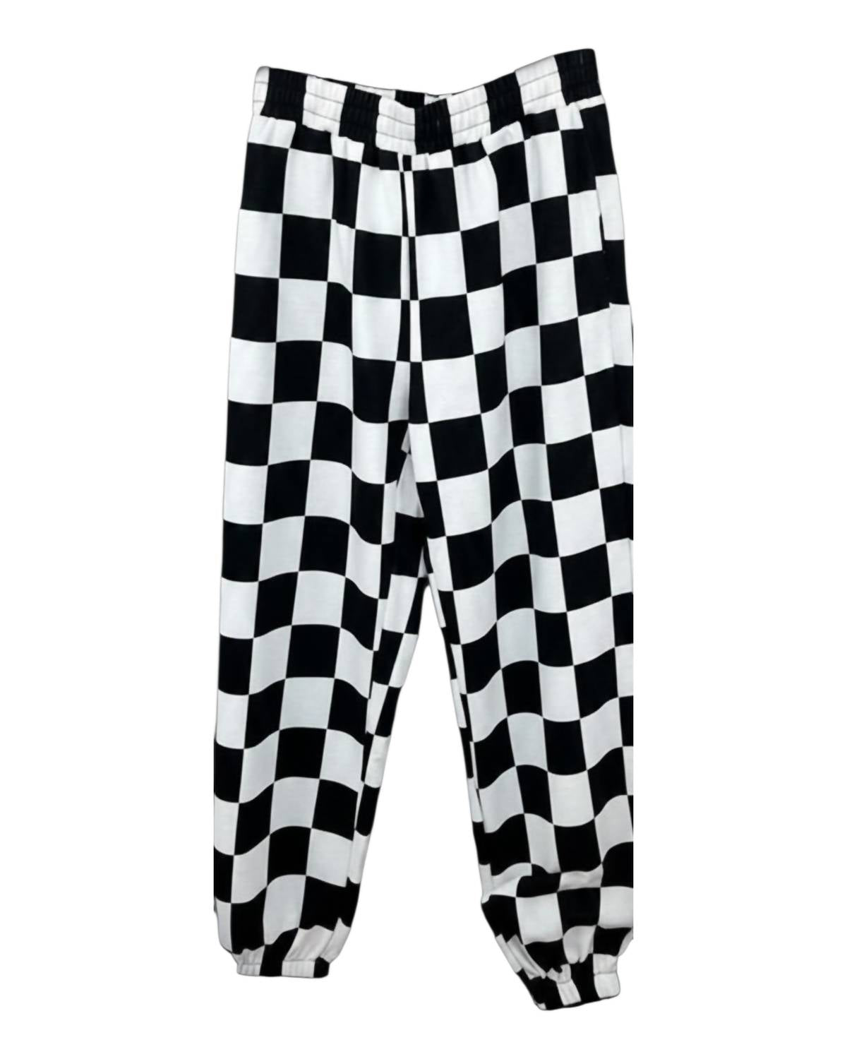 Ampersand Ave - In My Lane High-rise Checkerboard Joggers