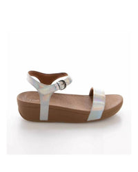 fitflop Women's Laura Iridescent Scale Back-strap Sandal in urban white - women's sandal