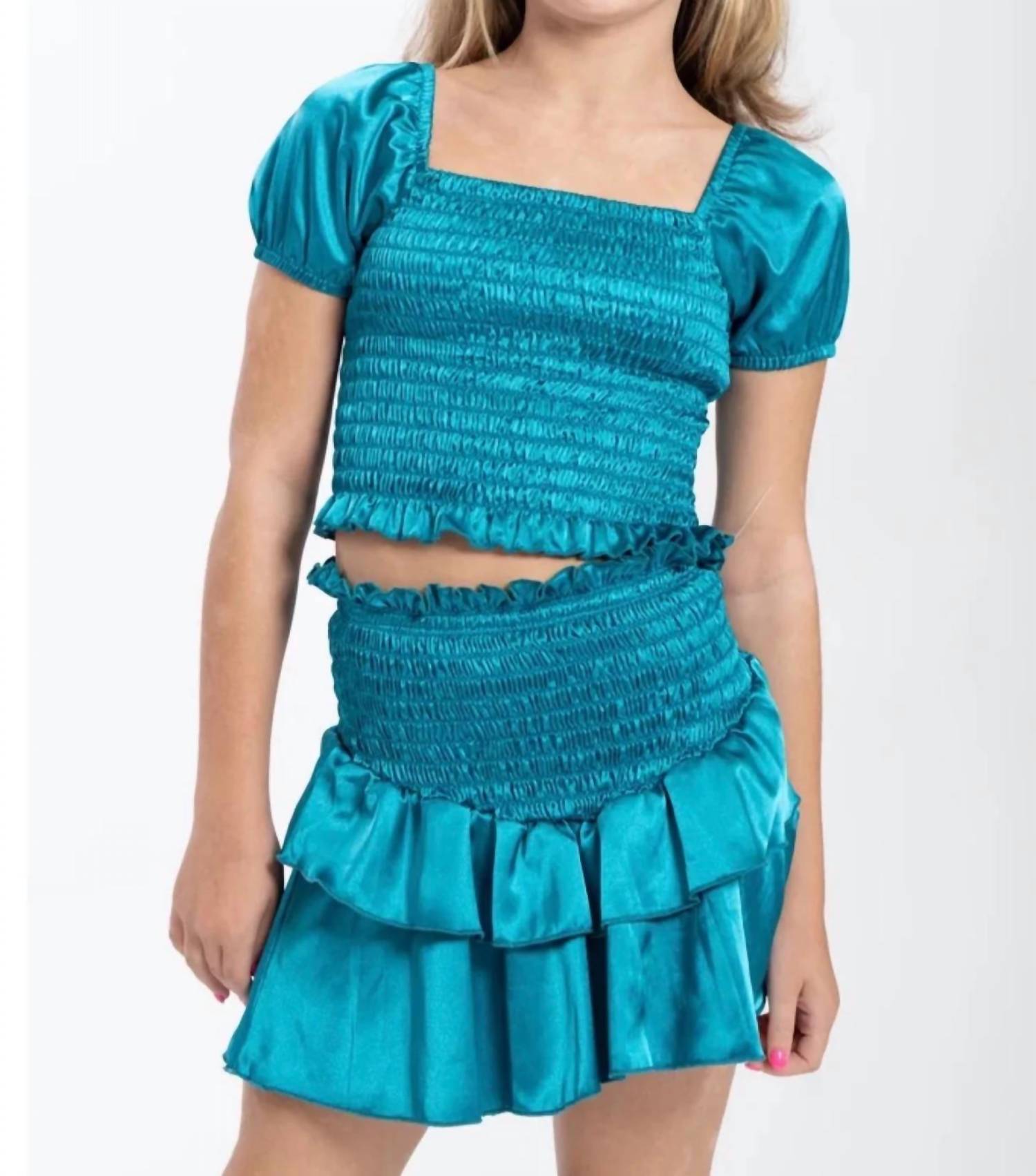 Cheryl Creations - Kid's Amber Smocked Ruffle Top