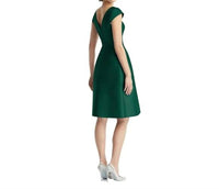 Alfred Sung - Cap Sleeve Pleated Cocktail Dress With Pockets