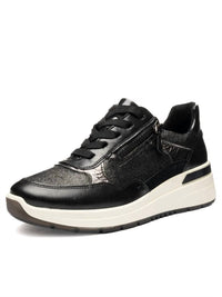 Ara Women's Gardenia Sneaker in black steel mirror - women's sneaker