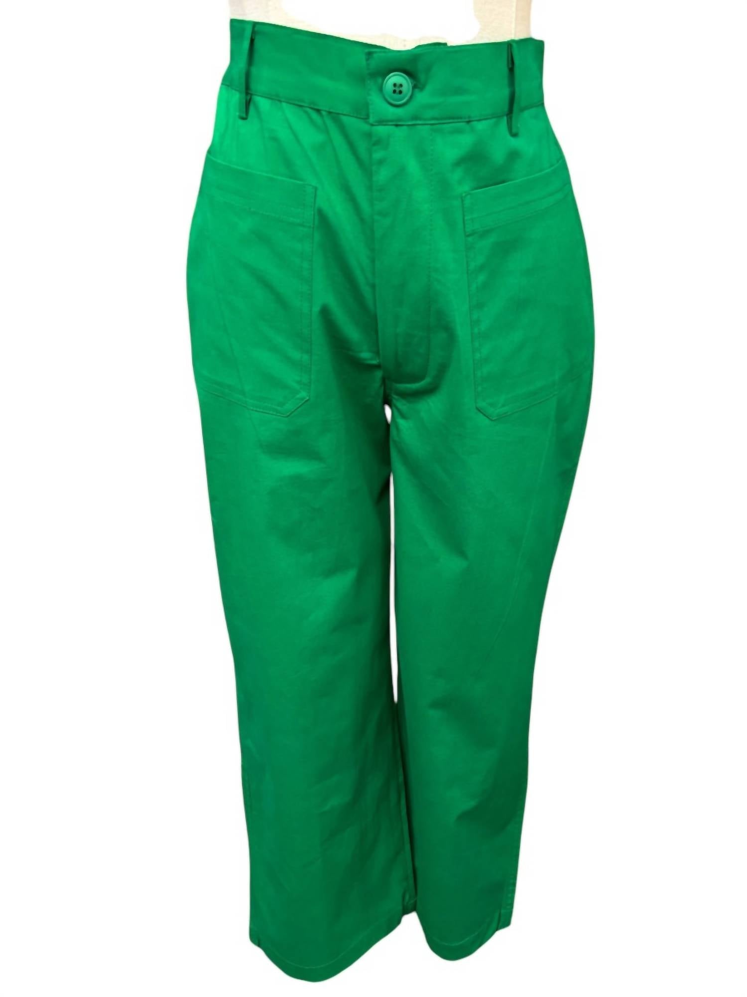maude vivante Women's Bold Cotton Ankle Pants in fern - women's pants