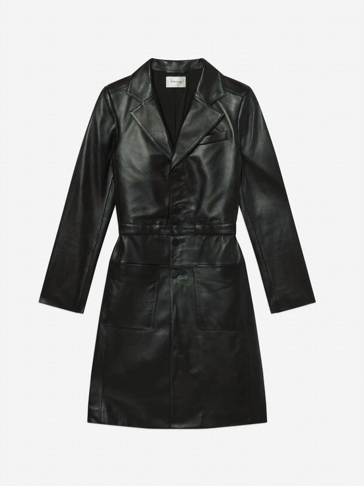 Frame - THE LONG LEATHER BELTED JACKET