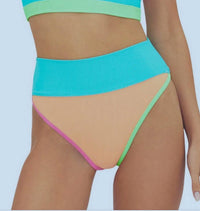 Beach Riot - Emmy Ribbed Color Block High Waisted Swim Bottom