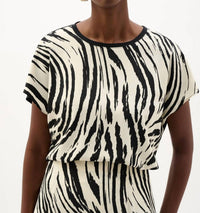 Joseph Ribkoff - Animal Print Pullover Top With Jewel Embellishment