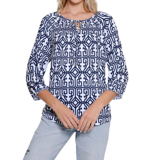 Multiples - Print Peasant Top