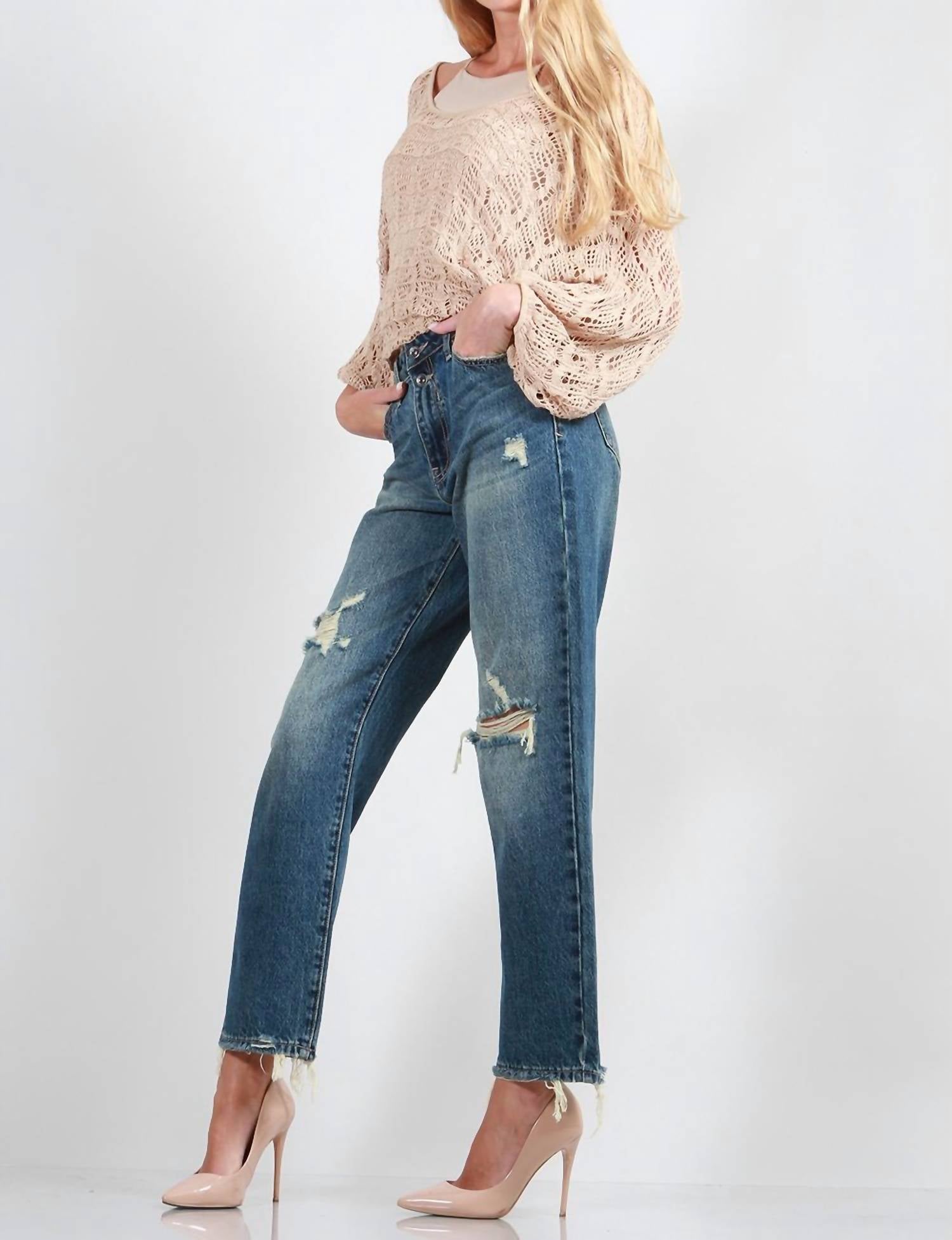 Special A - High Rise Distressed Dad Jeans