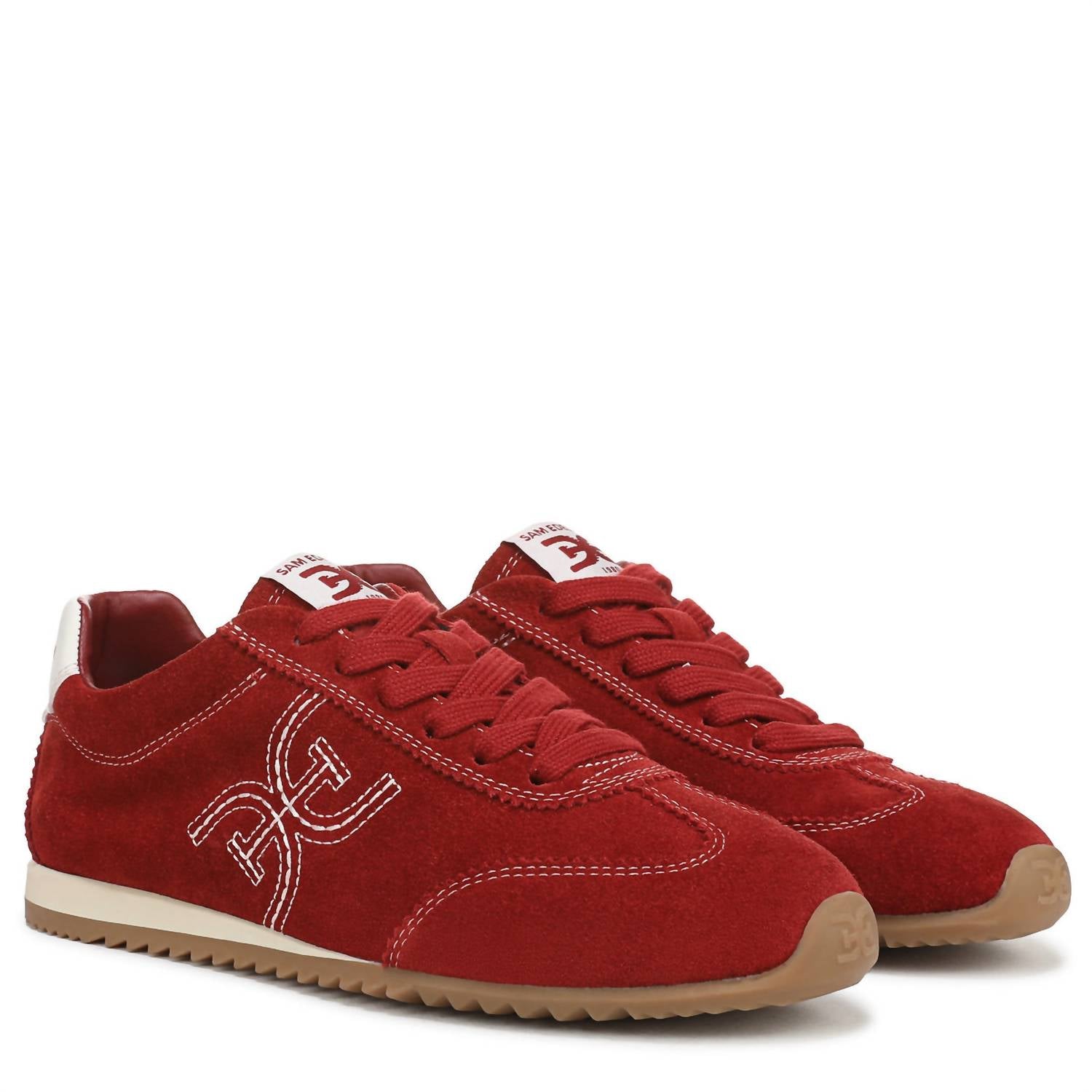 Sam Edelman Women's Isella Suede Lace-up Sneaker in red - women's sneaker - alternate view