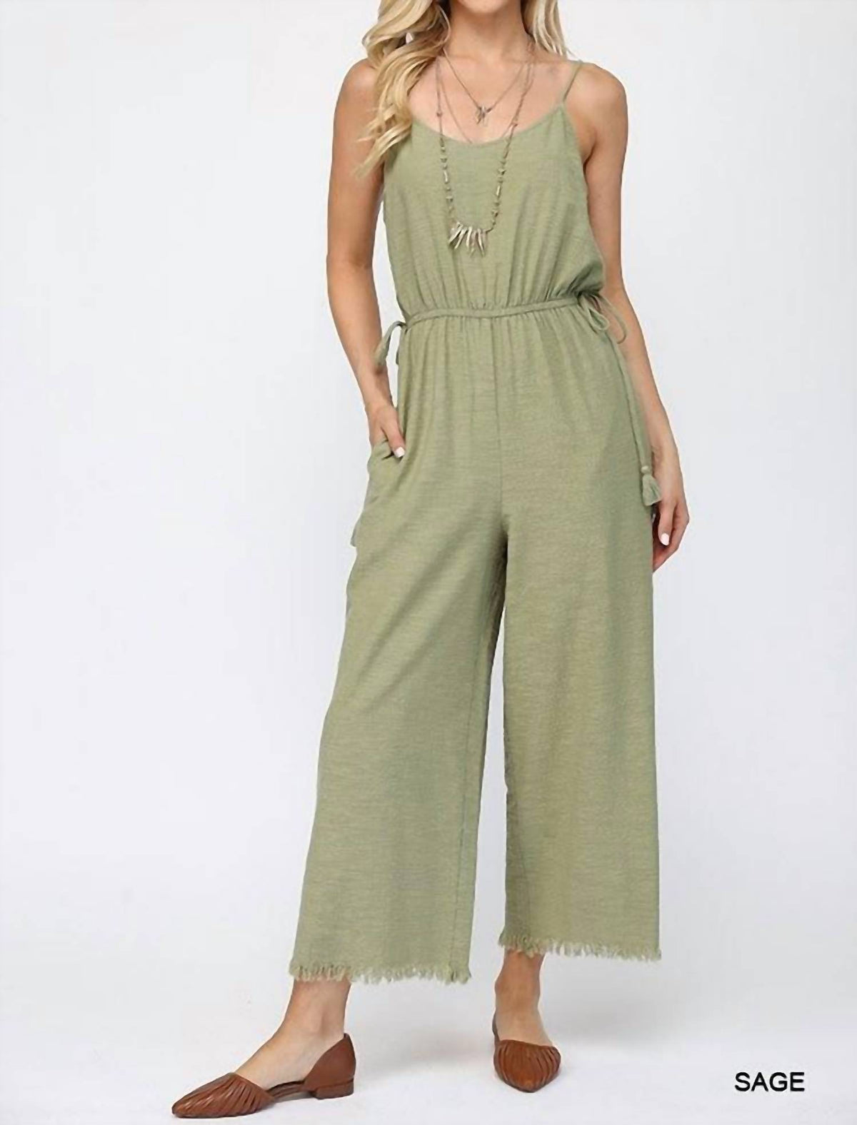 Gigio - Ester Sleeveless Jumpsuit with Waist Tassel