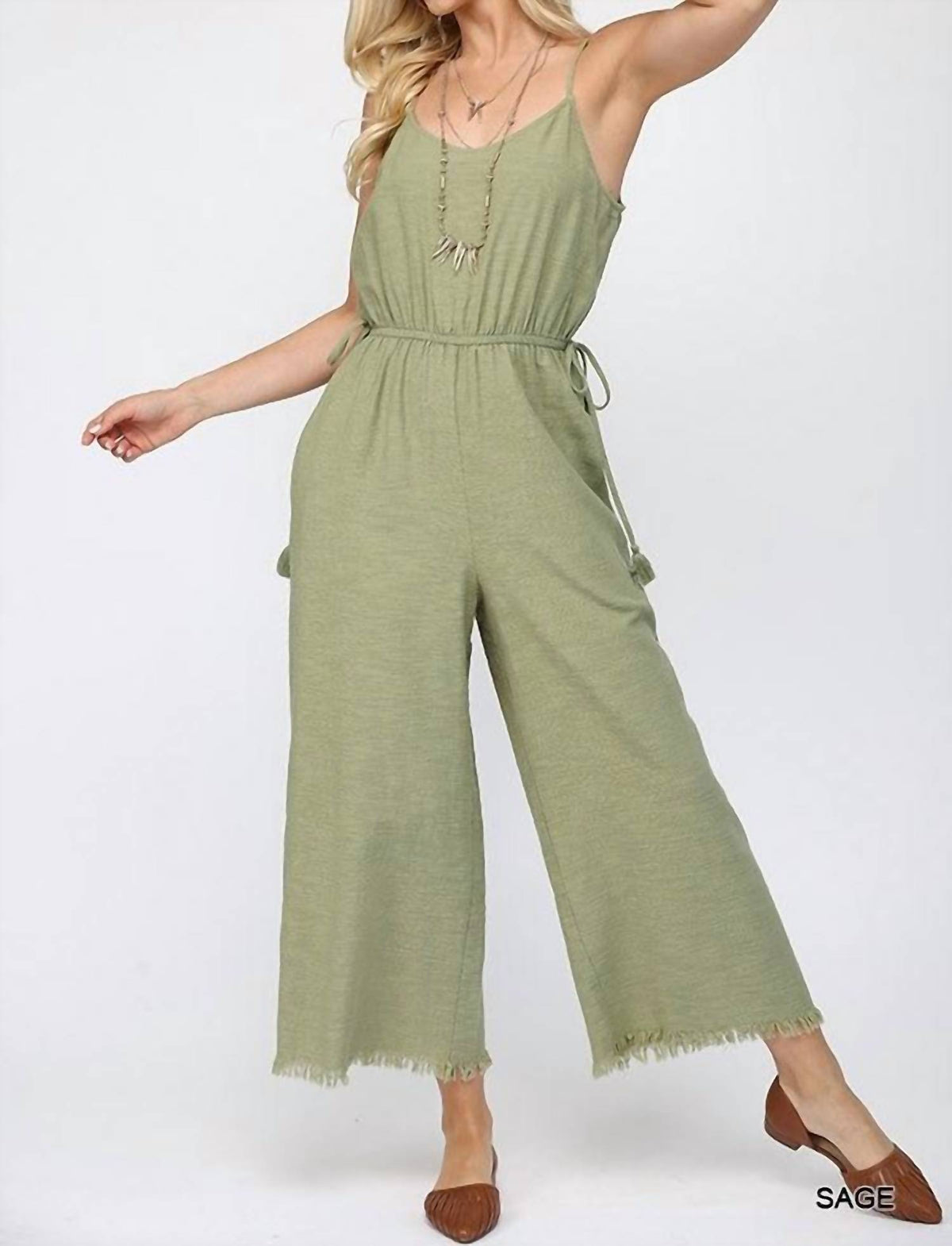 Gigio - Ester Sleeveless Jumpsuit with Waist Tassel