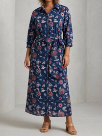 SOLEIL DE MER Rosey Maxi Dress in navy pink - women's dress