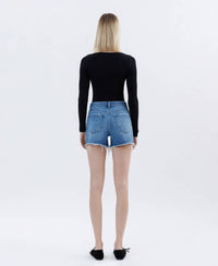 Vervet By Flying Monkey - Rebecca Raw Hem Denim Shorts