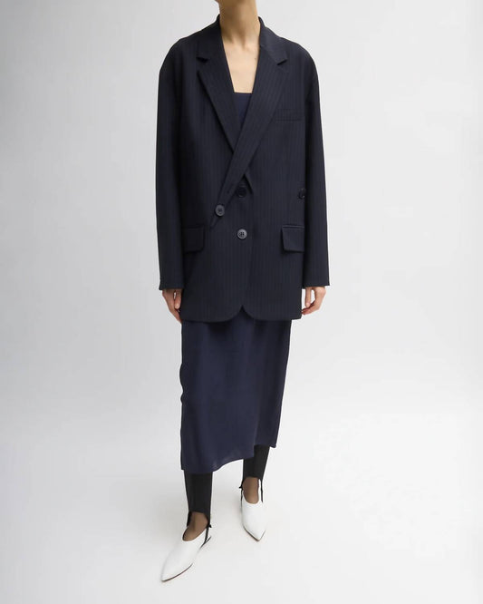 Tibi - Dominic Pinstripe Detached Lapel Liam Blazer