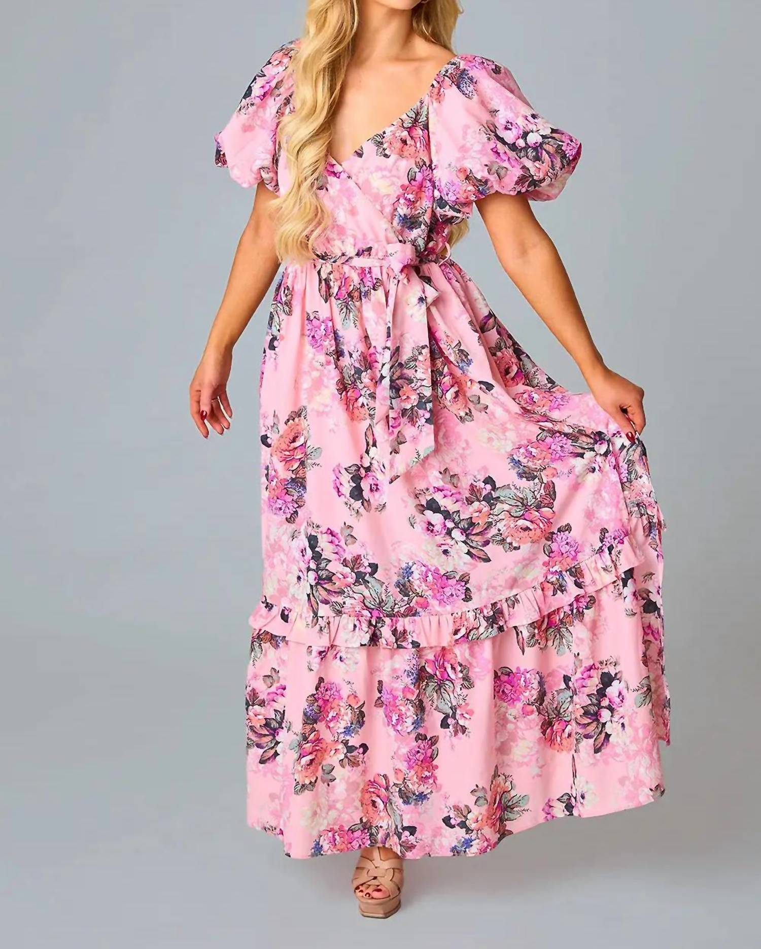 BUDDYLOVE Floral Maxi Dress in bashful pink - women's dress