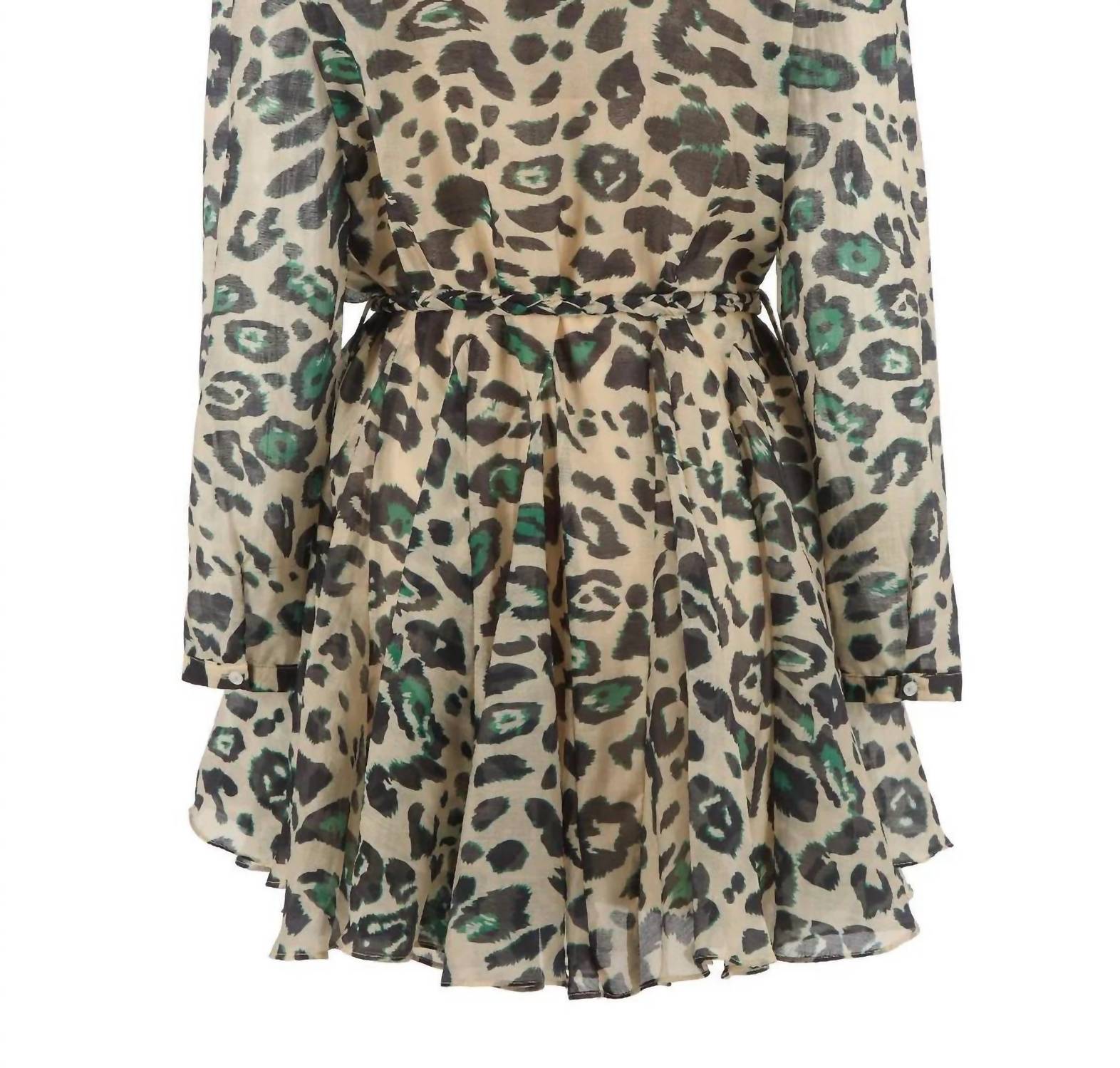 THE SHIRT Jenica Mini Dress in green leopard - women's dress - view 6