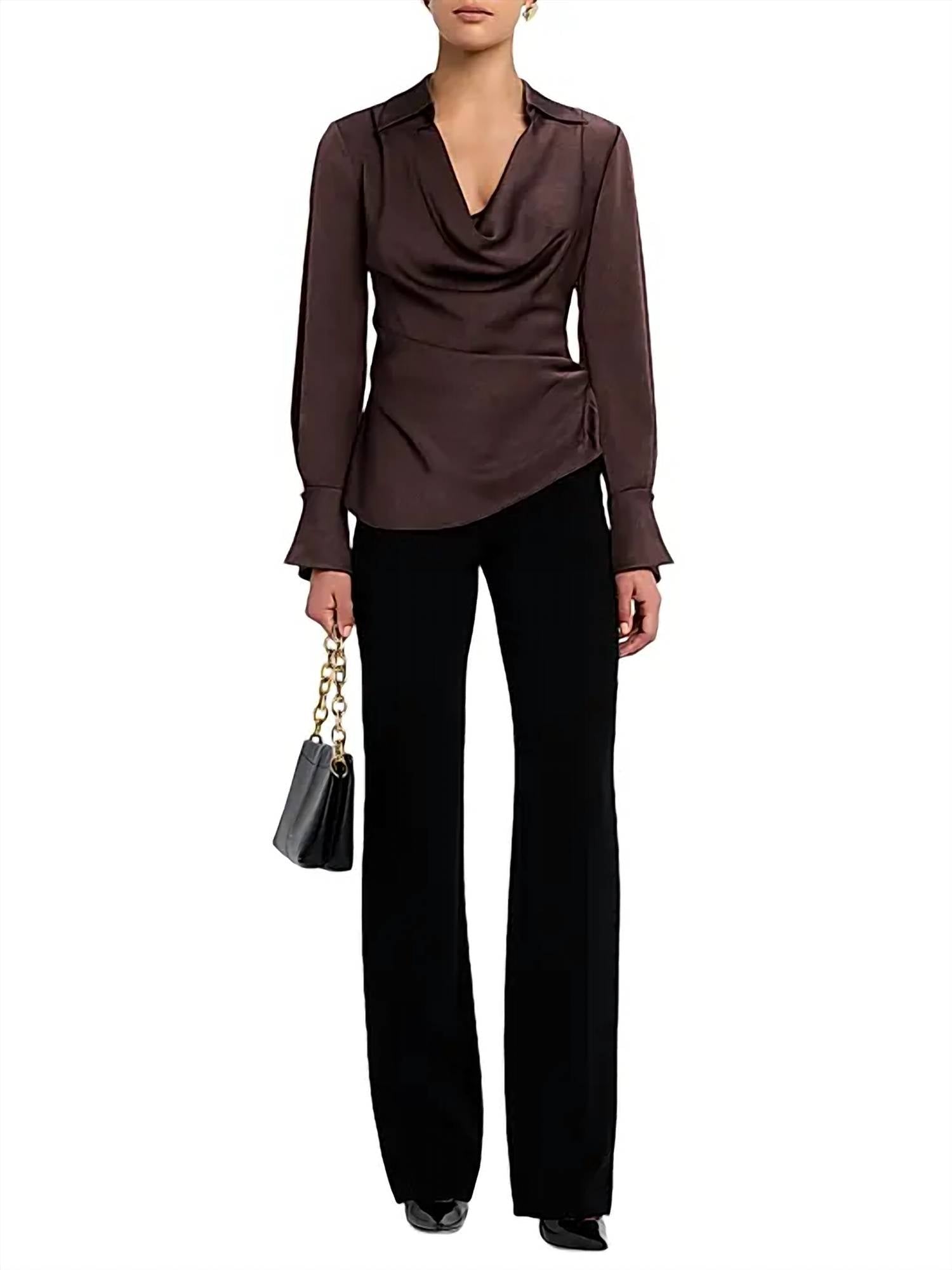 Simkhai - Symone Long Sleeve Cowl Neck Top