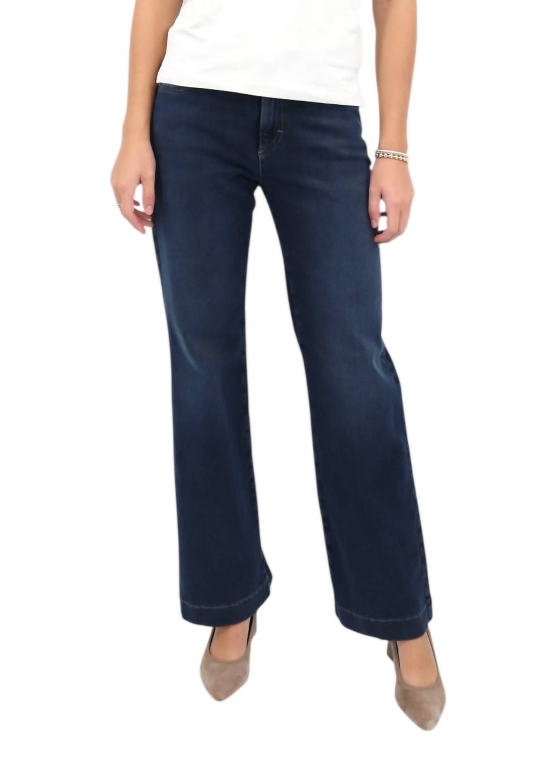 Brax Maine Wide Leg Pants in used dark blue - women's pants