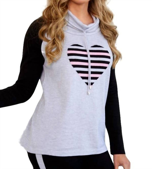 Drawstring with Heart Sweatshirt