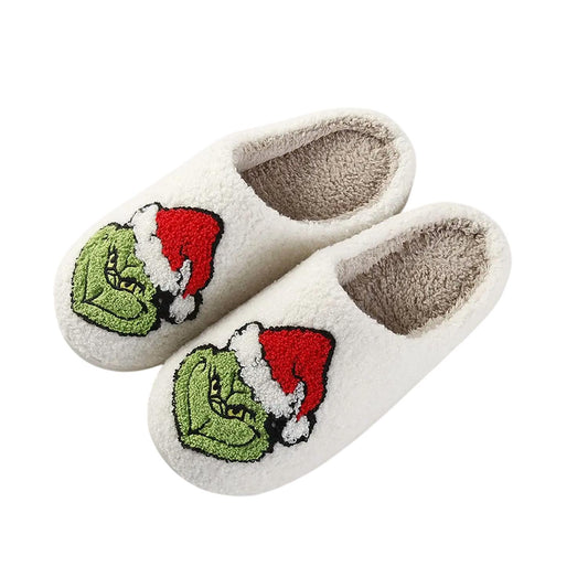 Katydid - Women Jazzercize Grinch Fuzzy Slippers