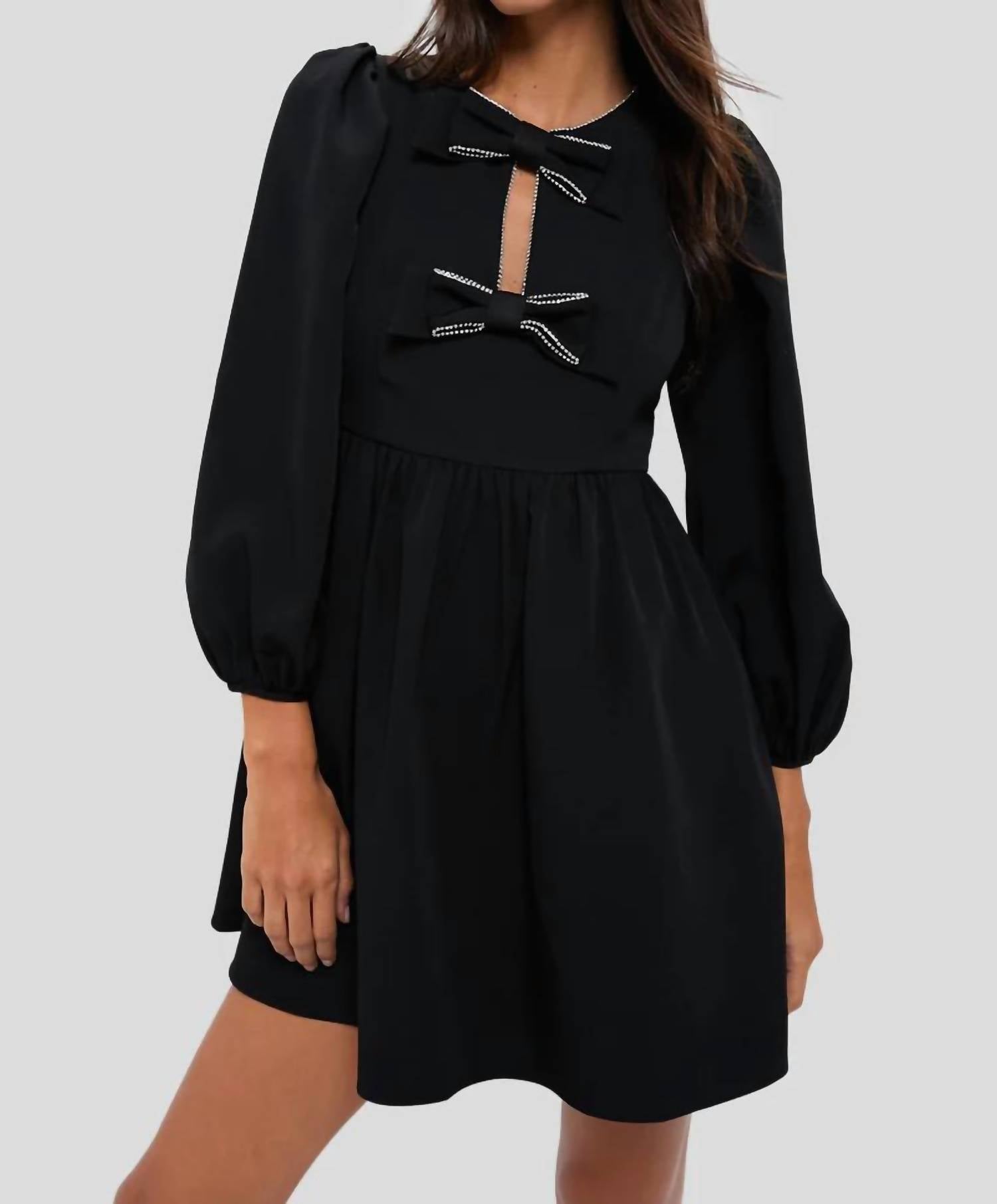 Hyacinth House - Embellished Bow Blair Mini Dress