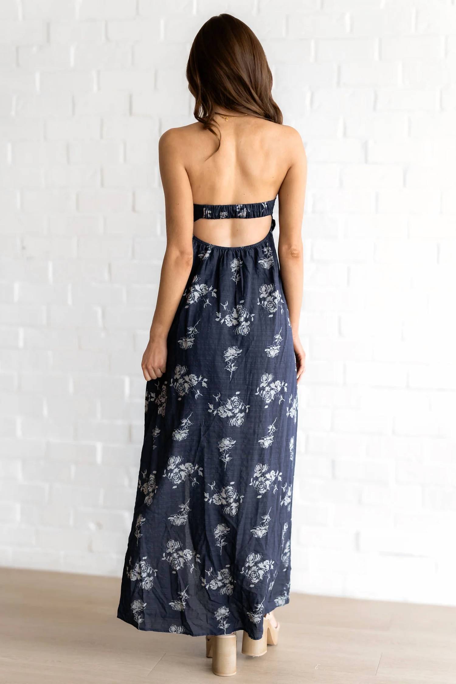 Cozy Co. - Floral Strapless Maxi Dress