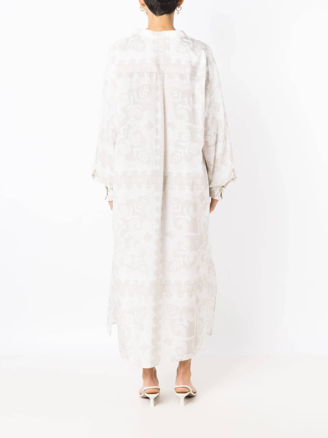 Valentino - Geometric Print Silk Cotton Dress