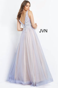 Jovani - Floral Bodice A-line Gown