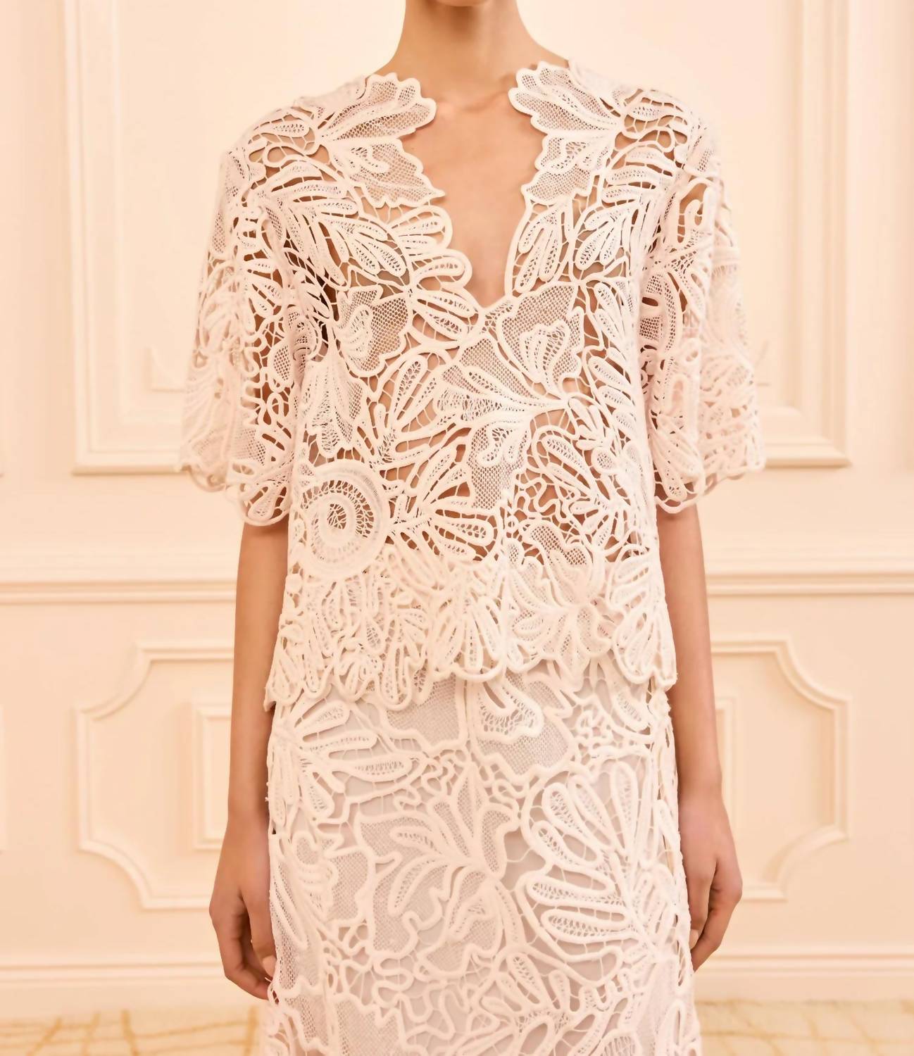 Ulla Johnson - Dua Corded Lace Short Sleeve Top
